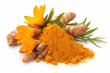 curcumin isolated on white background. Generated by AI