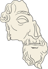 Greek sculpture. Greek statue. Greek sculpture head. Greek sculpture man.