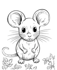 Black and white illustration for coloring animals