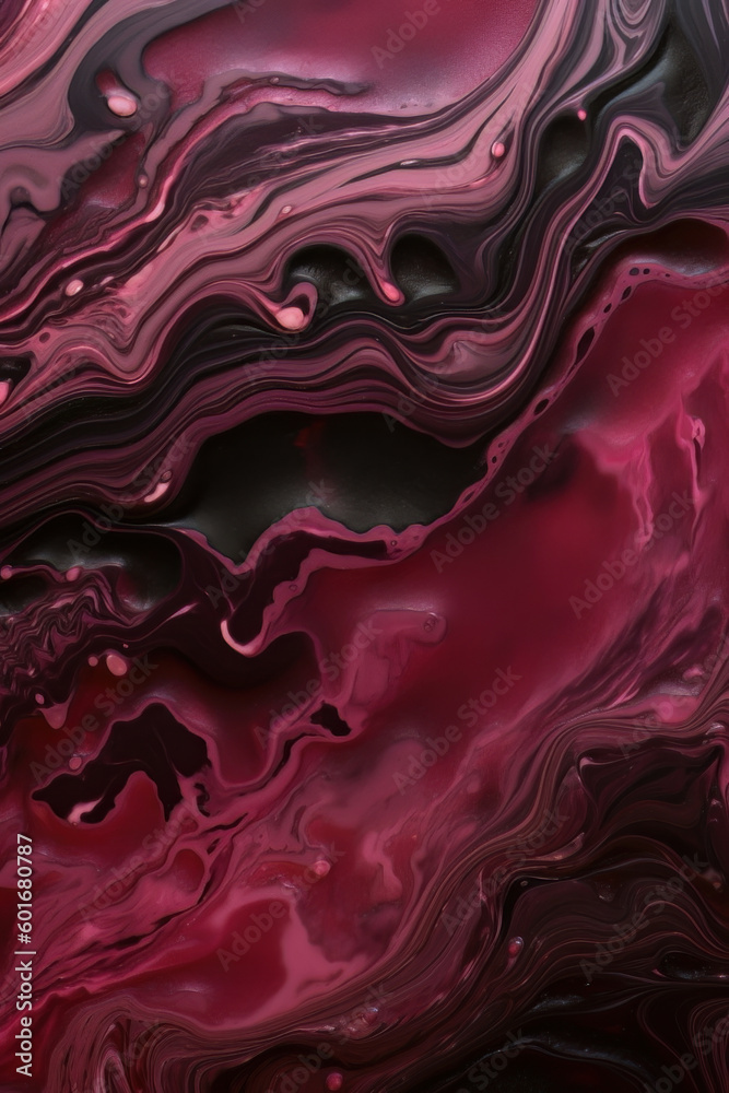 Wall mural a dynamic mix of black and purple forms an abstract paint texture. this design, reminiscent of a swi