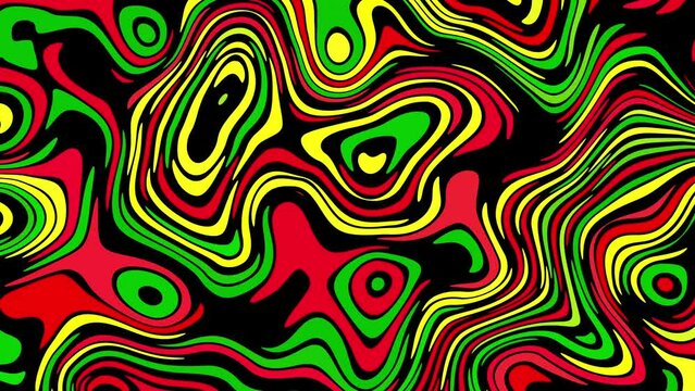 Seamless abstract psychedelic wavy background for loop playback. 4k video