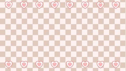 cute heart on checkerboard trendy background, checkers illustration decoration