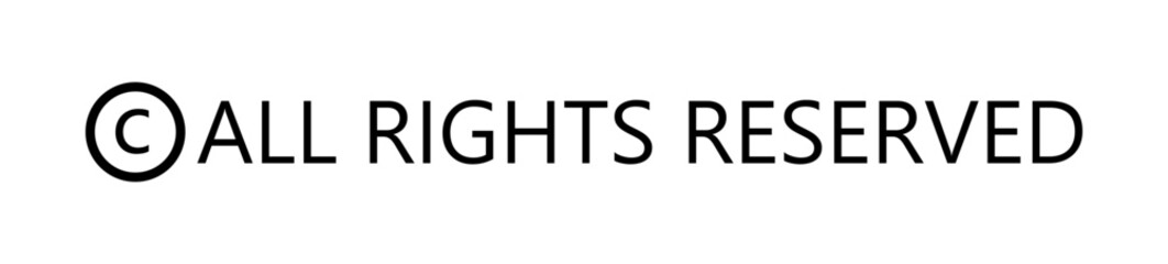 Copyright Text Icon. Transparent Background. Vector Illustration.