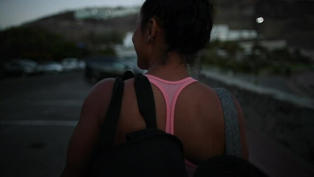 Fit young woman going to the gym