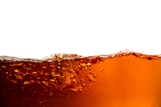 cola drink with bubbles isolated on a white background. studio shot