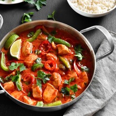 Thai style red chicken curry