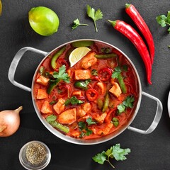 Thai style red chicken curry