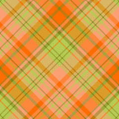 Seamless pattern in exciting orange and green colors for plaid, fabric, textile, clothes, tablecloth and other things. Vector image. 2