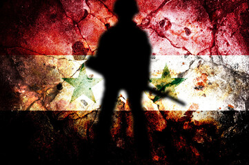 Double exposure of the flag of Syria. Describe Israel's retaliatory airstrikes in Syria. Israeli police clashes with Muslims. Tensions in the Middle East are escalating. News report use.