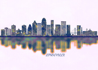 Louisville Skyline. Cityscape Skyscraper Buildings Landscape City Background Modern Art Architecture Downtown Abstract Landmarks Travel Business Building View Corporate