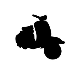 silhouette of a scooter motorcycle classic