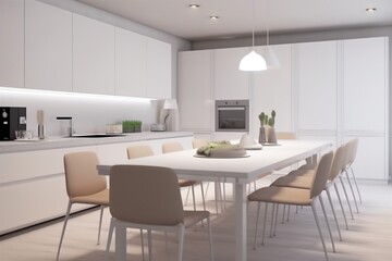 Fototapeta na wymiar home furniture chair table house design interior kitchen modern dining stove. Generative AI.
