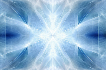 Lazer light fractals, blue and white. AI generative