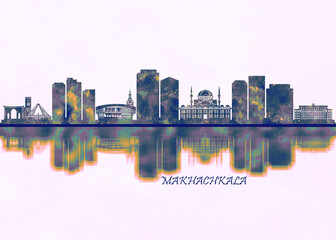 Makhachkala Skyline. Cityscape Skyscraper Buildings Landscape City Background Modern Art Architecture Downtown Abstract Landmarks Travel Business Building View Corporate