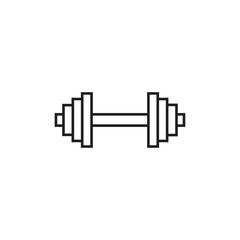 Dumbbell line set icon, sports logo vector