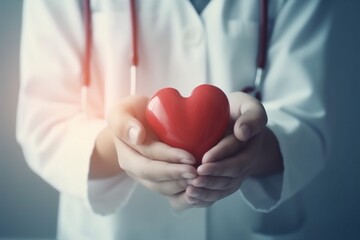 doctor hand hospital person cardiology health medicine concept heart care. Generative AI.