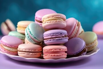 Fototapeta na wymiar close-up delicious looking Macaroon with pastel color