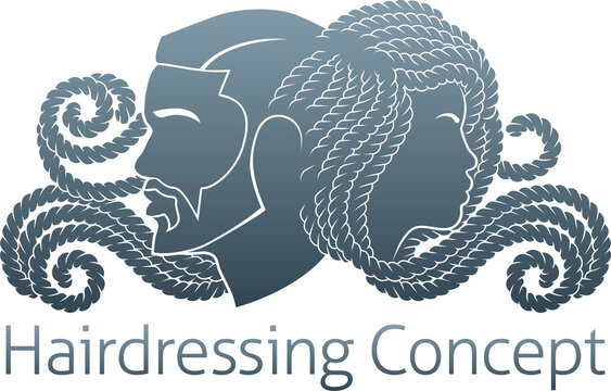 Hairdresser Silhouette Hair Salon Black Man Woman