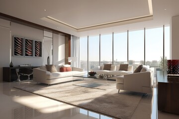 Fototapeta na wymiar modern and minimalistic living room