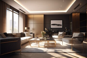 Fototapeta premium modern and minimalistic living room