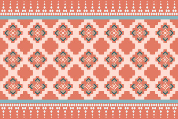 Motif flower floral geometric seamless ethnic pattern. Native Asian textile style. Design for clothing, fabric, texture, tile, carpet, home decor, accessories.