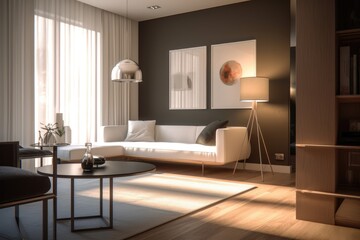Fototapeta premium modern and minimalistic living room