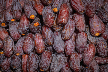 date fruit. dried fruits in the grocery store.