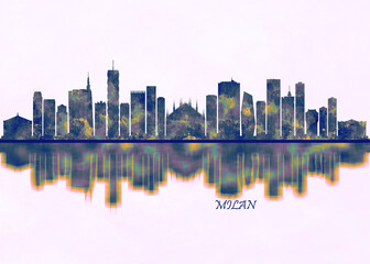 Obraz premium Milan Skyline. Cityscape Skyscraper Buildings Landscape City Background Modern Art Architecture Downtown Abstract Landmarks Travel Business Building View Corporate