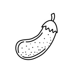Hand drawn eggplant icon. Vector badge vegetable