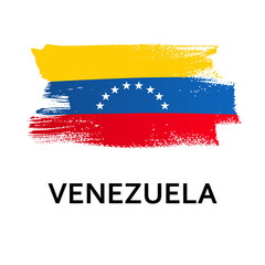 National symbols - flag of Venezuela isolated on white background. Hand-drawn illustration. Flat style. 
