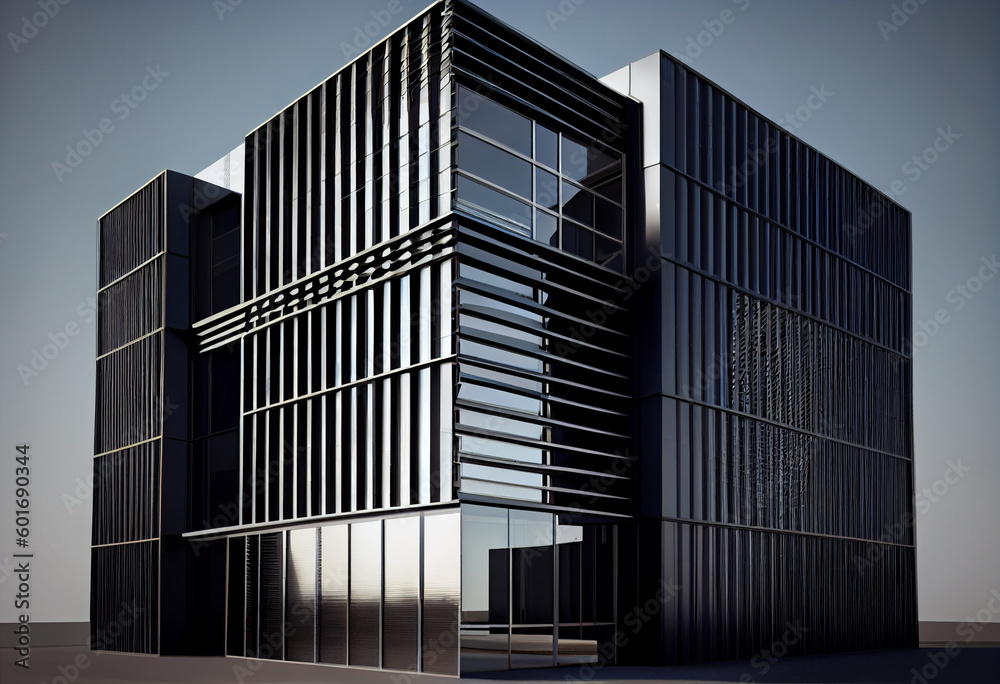 Aufkleber a striking glass tower with a twisted facade, creating an eye-catching architectural feature that st