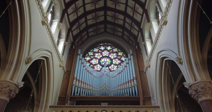 St Peter's Church organ window  Drogheda Co Louth where relics of St Oliver Plunket are on display