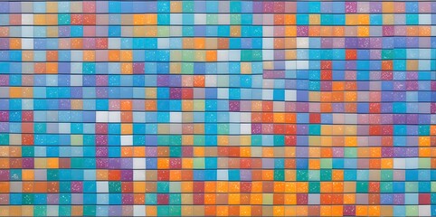 Fototapeta premium Colorfull square mosaic tiles for texture background.