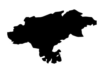 Icono del mapa de la provincia de Cantabria en negro,  España © Montsilus