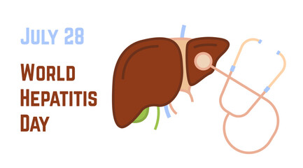 World hepatitis day. Editable vector illustration. Horizontal poster
