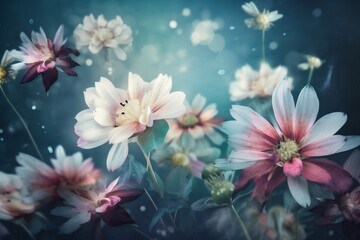 Fototapeta premium romantic design background peonies valentine watercolor blossom pastel color spring flower. Generative AI.