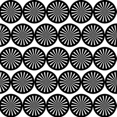 Monochrome trendy pattern with circles. Black and white design illustration. Stylized circles background. Fashion design