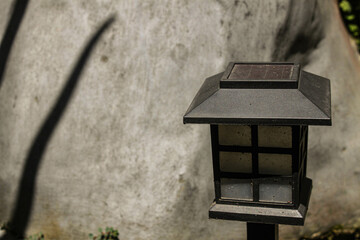 Authentic Japanese Garden Lamp with Big Rock Background, Minimalist Garden Idea, Design Idea 