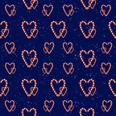 seamless background. chocolates on blue background. chocolates in the shape of hearts
