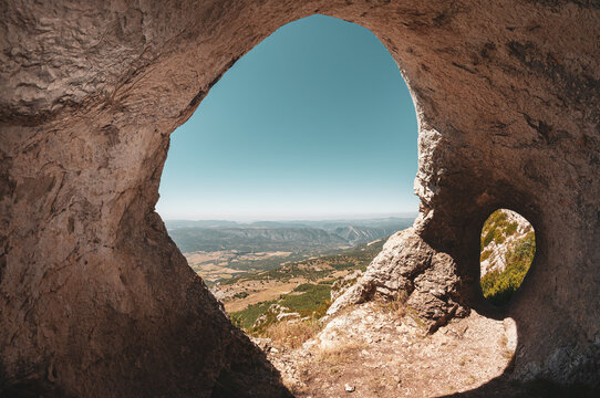 Cave with a view in Serra del Montsec, Ager,