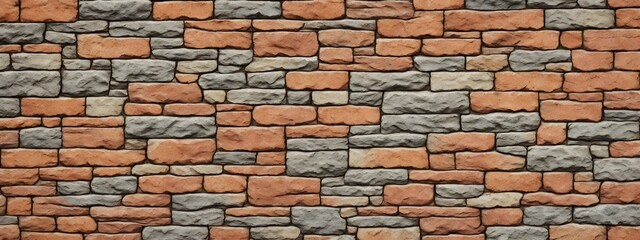 Red brick background texture seamless pattern.
Seamless brick masonry. Red brick wall seamless illustration background. Generative AI