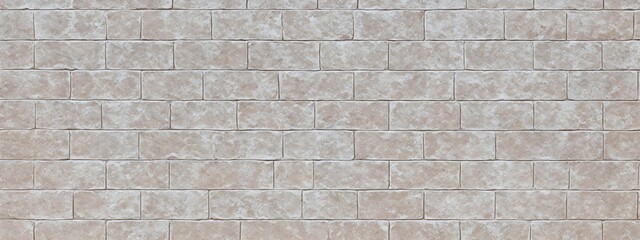 Light white brick background texture seamless pattern. Seamless brick masonry. Light white brick wall seamless illustration background. Generative AI