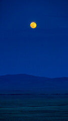 Full moon / Mongolia / Hustai National Park / beautiful view