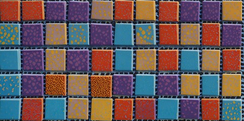 Colorfull square mosaic tiles for texture background.