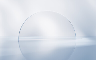 Transparent glass geometry background, 3d rendering.