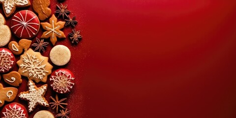 Naklejka na ściany i meble christmas ornaments, decoration, cookies, with generative ai