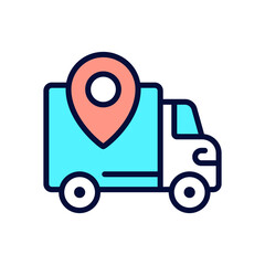 Shipping regions pixel perfect RGB color icon. Delivery service zone. Online shopping. Website information. Isolated vector illustration. Simple filled line drawing. Editable stroke. Arial font used