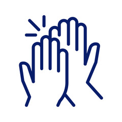 High five pixel perfect RGB color icon. Success gesture. Productive teamwork metaphor. Collaboration. Isolated vector illustration. Simple filled line drawing. Editable stroke. Arial font used