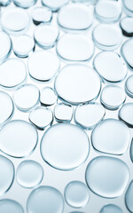 Transparent glass bubbles background, 3d rendering.