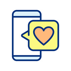 Feedback on social media pixel perfect RGB color icon. Positive reaction to product. Responding to post. Isolated vector illustration. Simple filled line drawing. Editable stroke. Arial font used